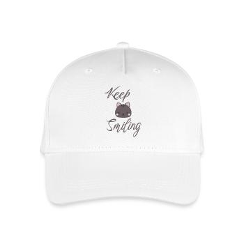 Keep smiling cute cat - Kinder Bio Basecap - Weiß - Vorne