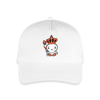 Vogel König Krone Herrscher Bart Alt Königreich - Kinder Bio Basecap - Weiß - Vorne