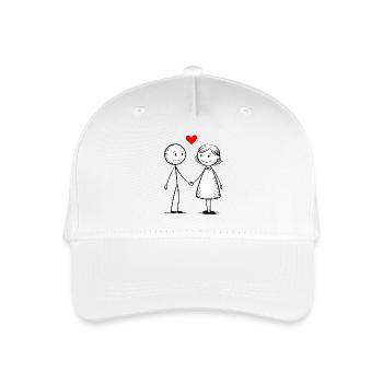 Verliebtes Paar - Kinder Bio Basecap - Weiß - Vorne