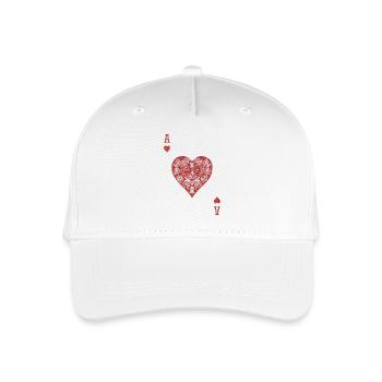 Herz-Ass ❤️ - Kinder Bio Basecap - Weiß - Vorne