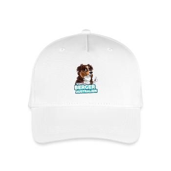 TEAM Australian Shepherd - Rot Trikolore - Kinder Bio Basecap - Weiß - Vorne