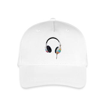 Kophörer Headset Comic Style - Kinder Bio Basecap - Weiß - Vorne