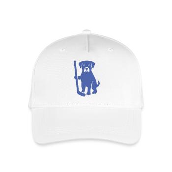 Minimalistische Hund Eishockeyspieler Puck  - Organic Kids’ Baseball Cap - white - Front