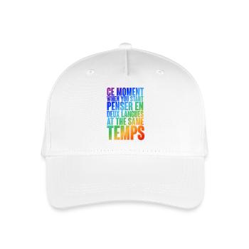 Multilingual thinking motif in color gradient - Organic Kids’ Baseball Cap - white - Front