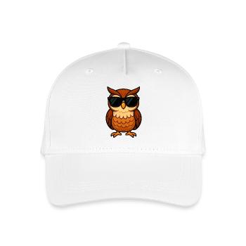 Casual owl motifs with sunglasses - Organic Kids’ Baseball Cap - white - Front