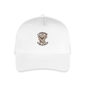 Koala "I Choose Violence" – Niedlicher und sarca-Humor - Kinder Bio Basecap - Weiß - Vorne