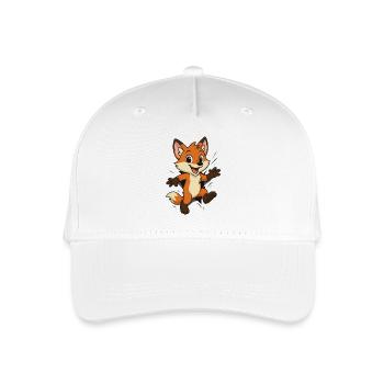 Fröhlicher Fuchs Sprung - Kinder Bio Basecap - Weiß - Vorne