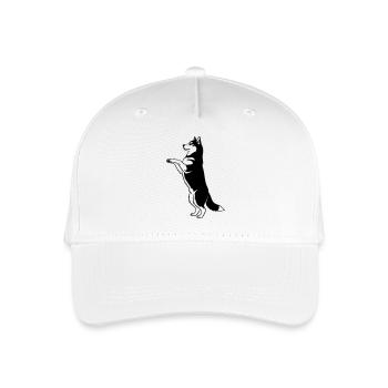 Stehender Hund Silhouette Vector - Kinder Bio Basecap - Weiß - Vorne