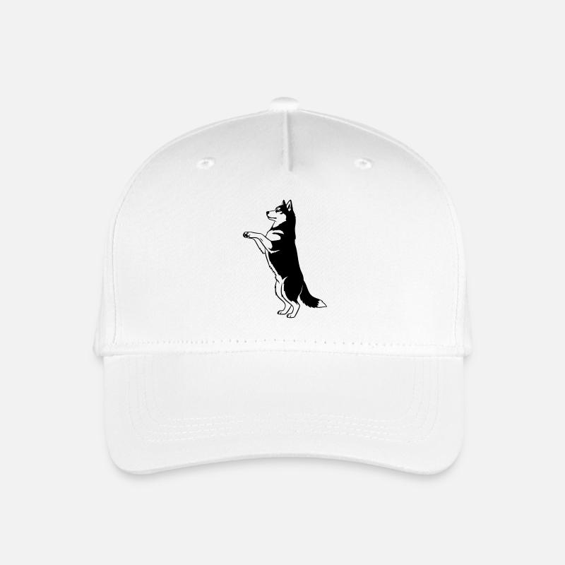 Stehender Hund Silhouette Vector - Kinder Bio Basecap - Weiß