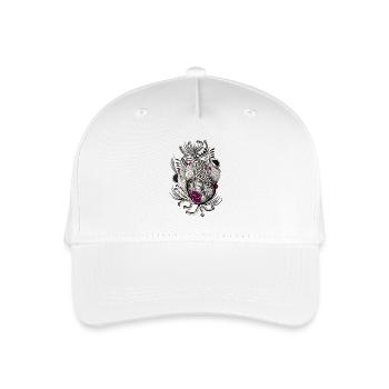 Black and white foliage with magenta accents - Organic Kids’ Baseball Cap - white - Front