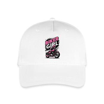 Biker Girl Motorcycle Queen - Organic Kids’ Baseball Cap - white - Front