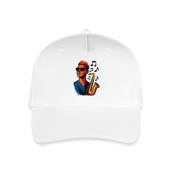 Saxophon – Jazz – Musik - Kinder Bio Basecap - Weiß - Vorne