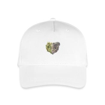 Weed Bud Cannabis Heart Love 420  - Kinder Bio Basecap - Weiß - Vorne