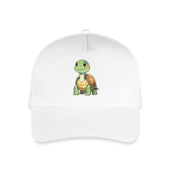 Green Turtle Cartoon Pattern - Organic Kids’ Baseball Cap - white - Front