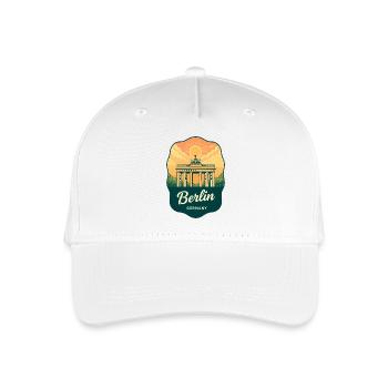 Berliner Brandenburger Tor Deutschland Retro-Reiseabzeichen - Kinder Bio Basecap - Weiß - Vorne