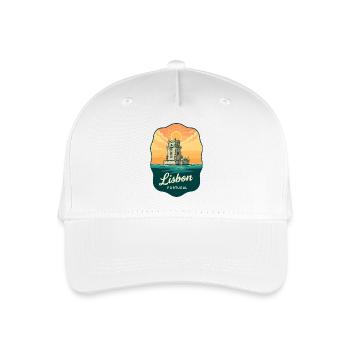 Lissabon Belem Tower Vintage-Reiseabzeichen - Kinder Bio Basecap - Weiß - Vorne