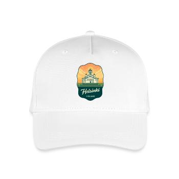 Helsinkier Kathedrale Vintage-Reiseabzeichen - Kinder Bio Basecap - Weiß - Vorne