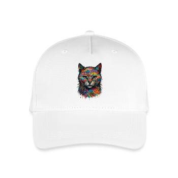 Cat Street Art Graffiti Urbaner Stil - Kinder Bio Basecap - Weiß - Vorne