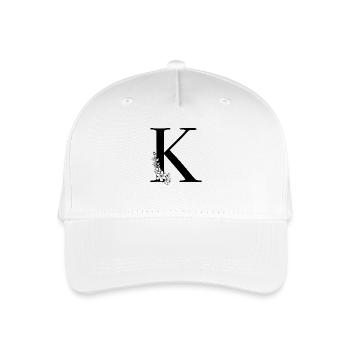 Buchstabe K - Kinder Bio Basecap - Weiß - Vorne