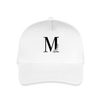 Buchstabe M - Kinder Bio Basecap - Weiß - Vorne