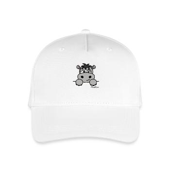 Hippopotame Prénom - Texte à personnaliser - Casquette de baseball bio Enfant - blanc - Devant