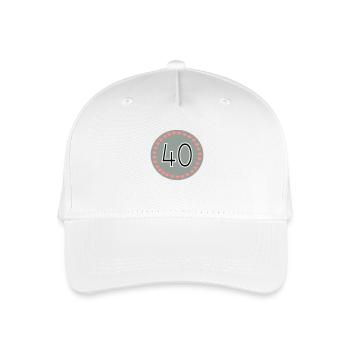40. Geburtstag - Kinder Bio Basecap - Weiß - Vorne