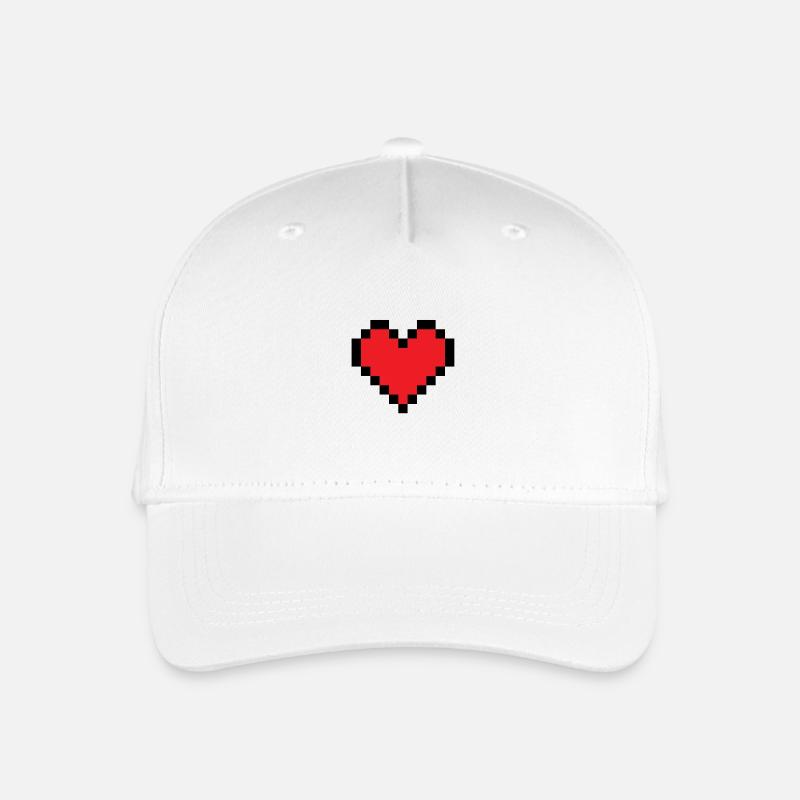 Pixel Herz - Kinder Bio Basecap - Weiß