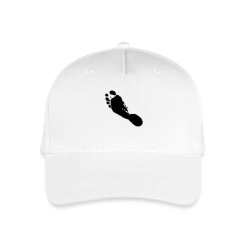 Pieds nus gauche (empreinte) / pieds nus gauche - Casquette de baseball bio Enfant - blanc - Devant