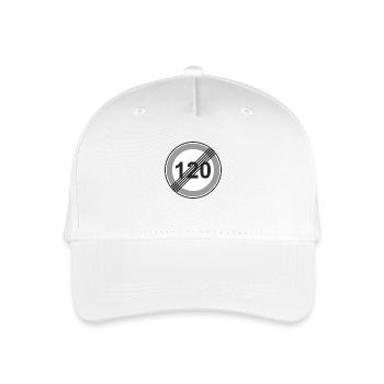 Verkehrsschild 120 Einschränkung - Kinder Bio Basecap - Weiß - Vorne