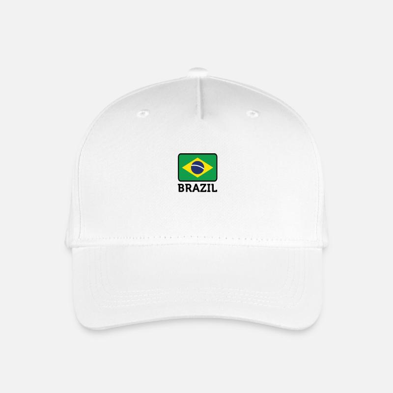 Nationalflagge von Brasilien - Kinder Bio Basecap - Weiß