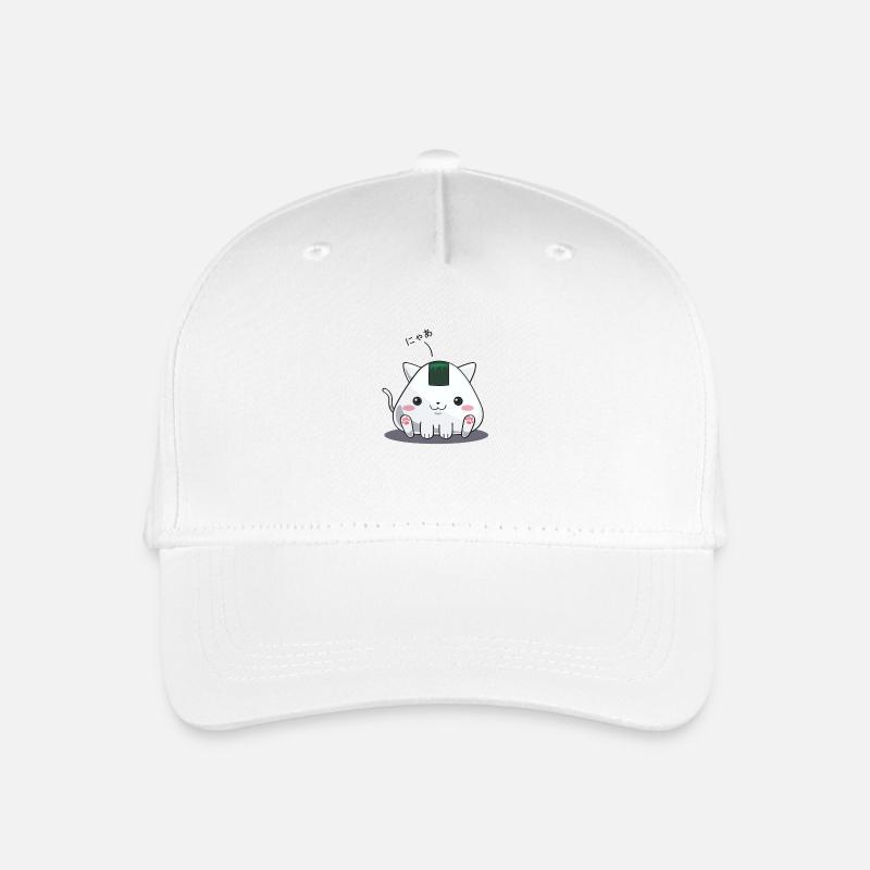 Onigiri - Katze nya - Kinder Bio Basecap - Weiß
