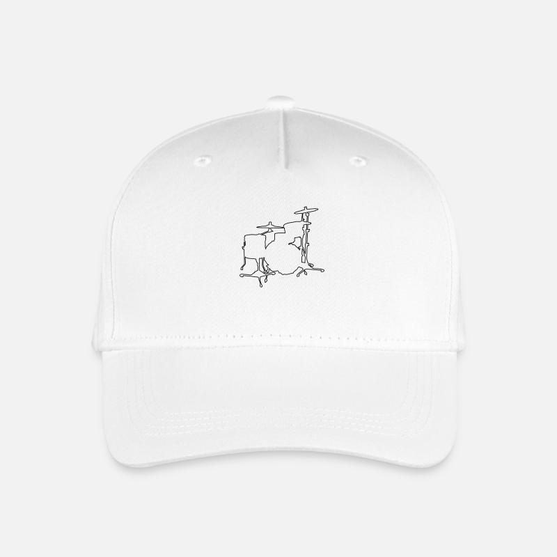 Drums Silhouette - Kinder Bio Basecap - Weiß