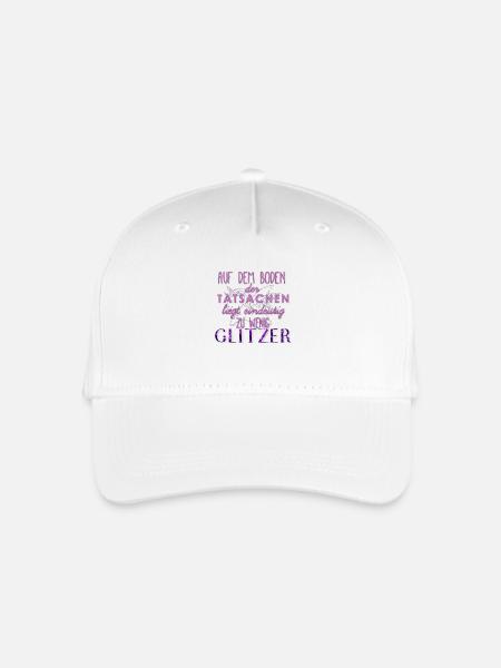 glitzer - Kinder Bio Basecap - Weiß