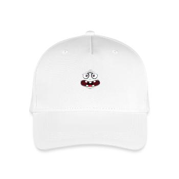 Monster-Gesicht - Grau - Kinder Bio Basecap - Weiß - Vorne