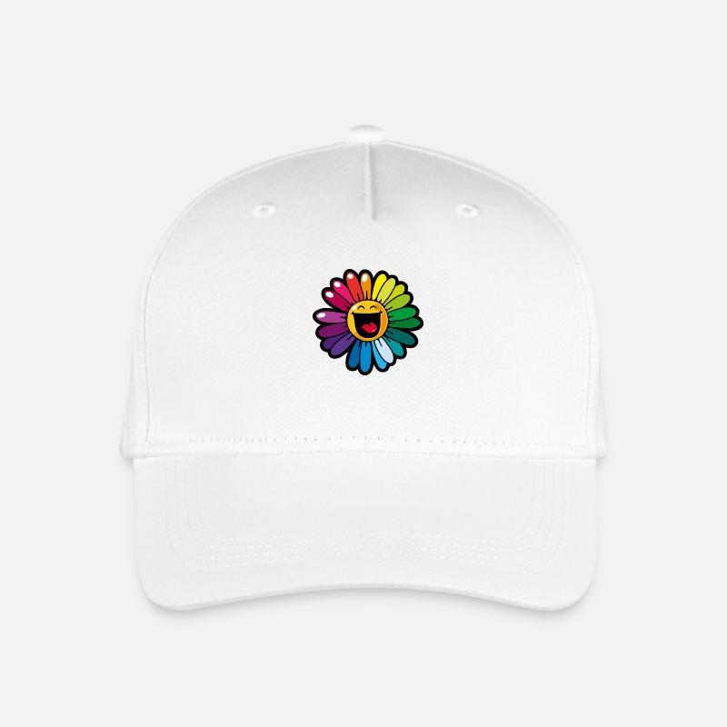 Smiley Colourful Daisy - Kinder Bio Basecap - Weiß