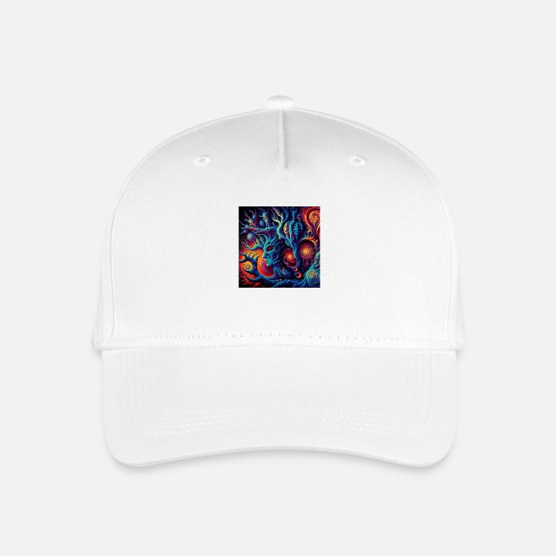 Psy forest fractal - Kinder Bio Basecap - Weiß