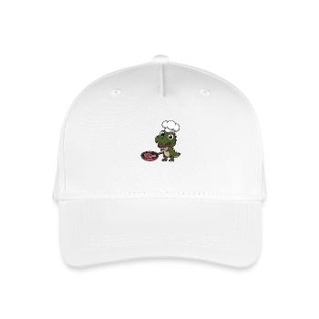 T-Rex Dinosaurier Kinder T-Shirt - Kinder Bio Basecap - Weiß - Vorne