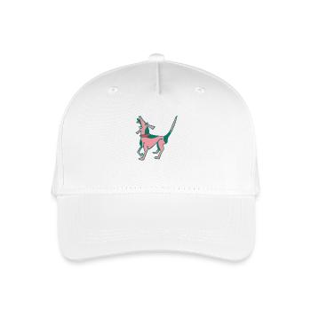 Kleiner Hund mit rosa Fell möchte Gassi gehen - Kinder Bio Basecap - Weiß - Vorne