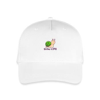 Slow Life Snail - Organic Kids’ Baseball Cap - white - Front