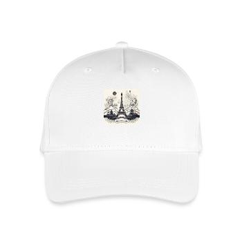 Eiffel Tower & Pagoda Fusion Art - Organic Kids’ Baseball Cap - white - Front