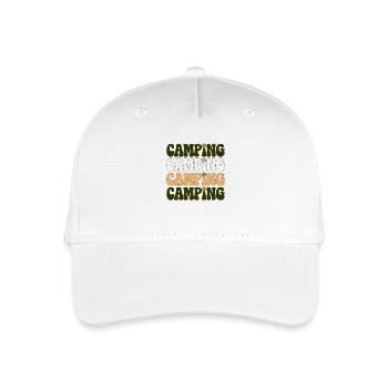 Camping Retro Style 70er Jahre Hippie Flower Power - Kinder Bio Basecap - Weiß - Vorne