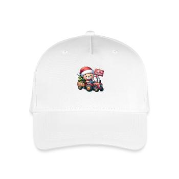 Weihnachts Teddy und süßer Hase im Traktor - Kinder Bio Basecap - Weiß - Vorne