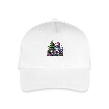 Raccoon family with Christmas tree and gifts - Organic Kids’ Baseball Cap - white - Front