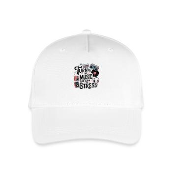 Drehen Sie die Musik auf, drehen Sie den Stress herunter - Kinder Bio Basecap - Weiß - Vorne