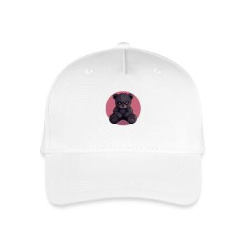 Furchtloser Teddybär: Dunkelheit mit Stil - Kinder Bio Basecap - Weiß - Vorne