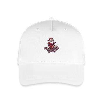 Robbe Tier Weihnachtsmann - Kinder Bio Basecap - Weiß - Vorne