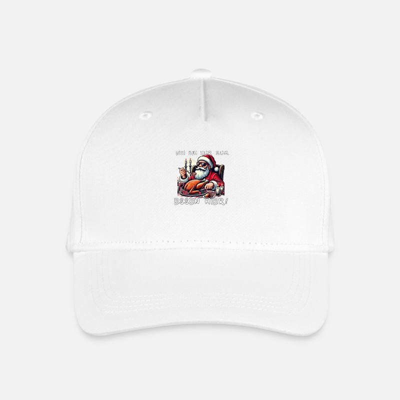 Ich bin nur zum Essen hier Weihnachten - Kinder Bio Basecap - Weiß
