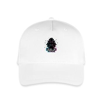 Level Up Your Life – Gamer-Silhouette - Kinder Bio Basecap - Weiß - Vorne