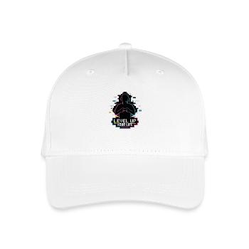 Level Up Your Life – Gamer-Silhouette - Kinder Bio Basecap - Weiß - Vorne