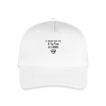 I work to live, I live to cook - Organic Kids’ Baseball Cap - white - Front